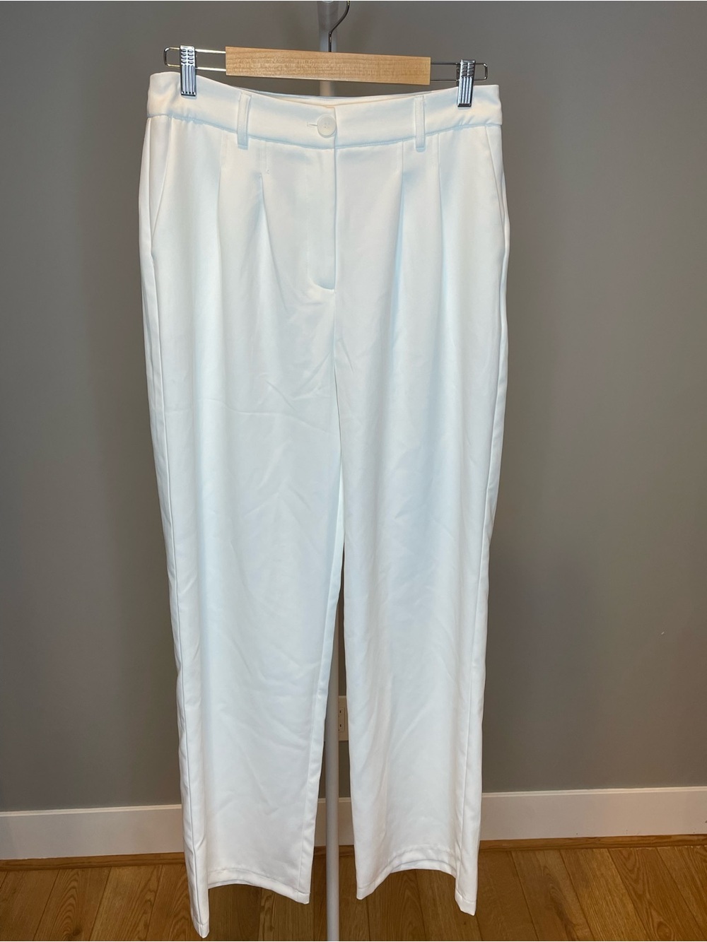 Princess Polly Crisp Ivory Tailored Trousers - Size 10